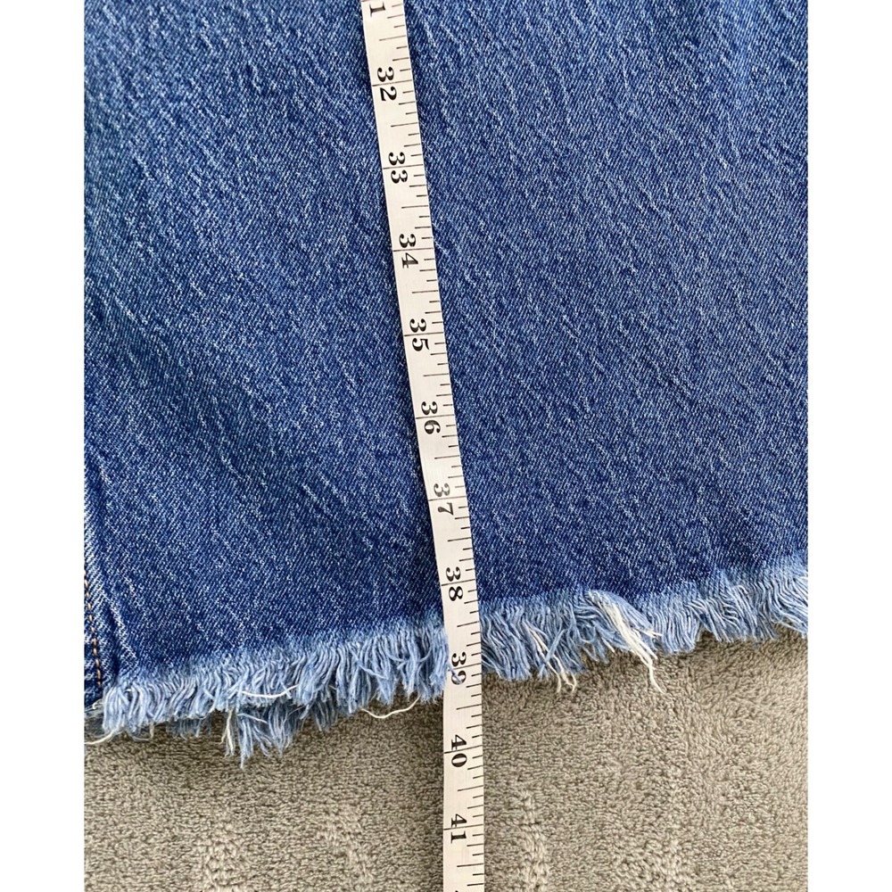 Old Navy Womens Plus 22 Mid-Rise Wide-Leg Jeans Medium Wash Raw Hem Blue Denim - Picture 9 of 14